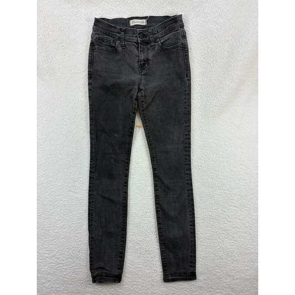 Madewell Denim - Madewell Womens 25 Skinny Skinny Jeans‎ Black Wash Distressed Denim Style B1799